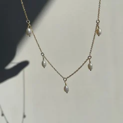 Ketting 14k aquara drop