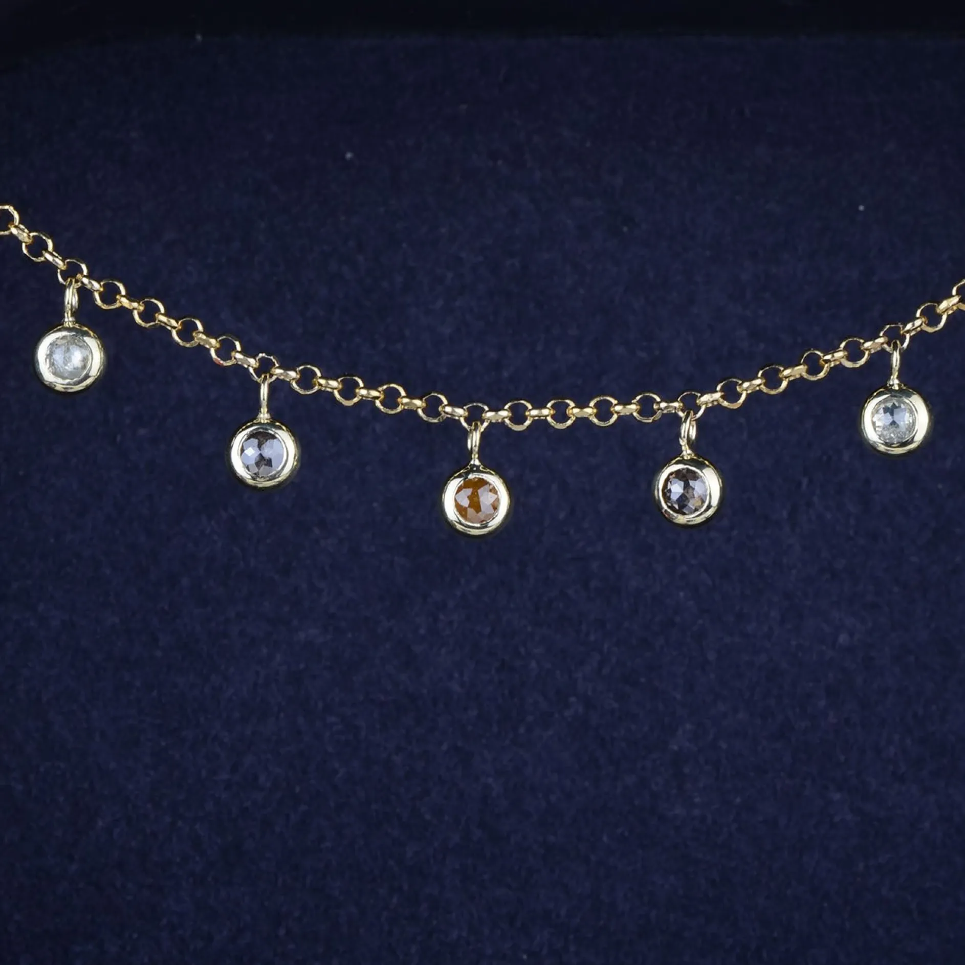 Ketting 14k fall diamonds