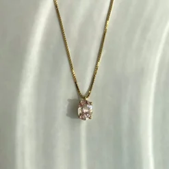 ketting 14k pink peony