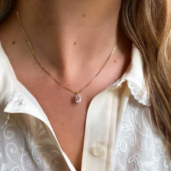 ketting 14k pink peony