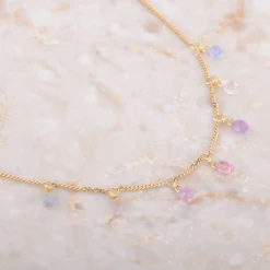 Ketting 14k sapphire blossoms