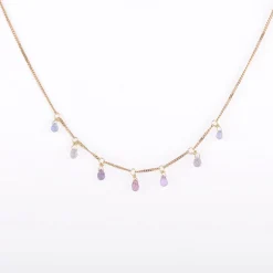 Ketting 14k sapphire blossoms