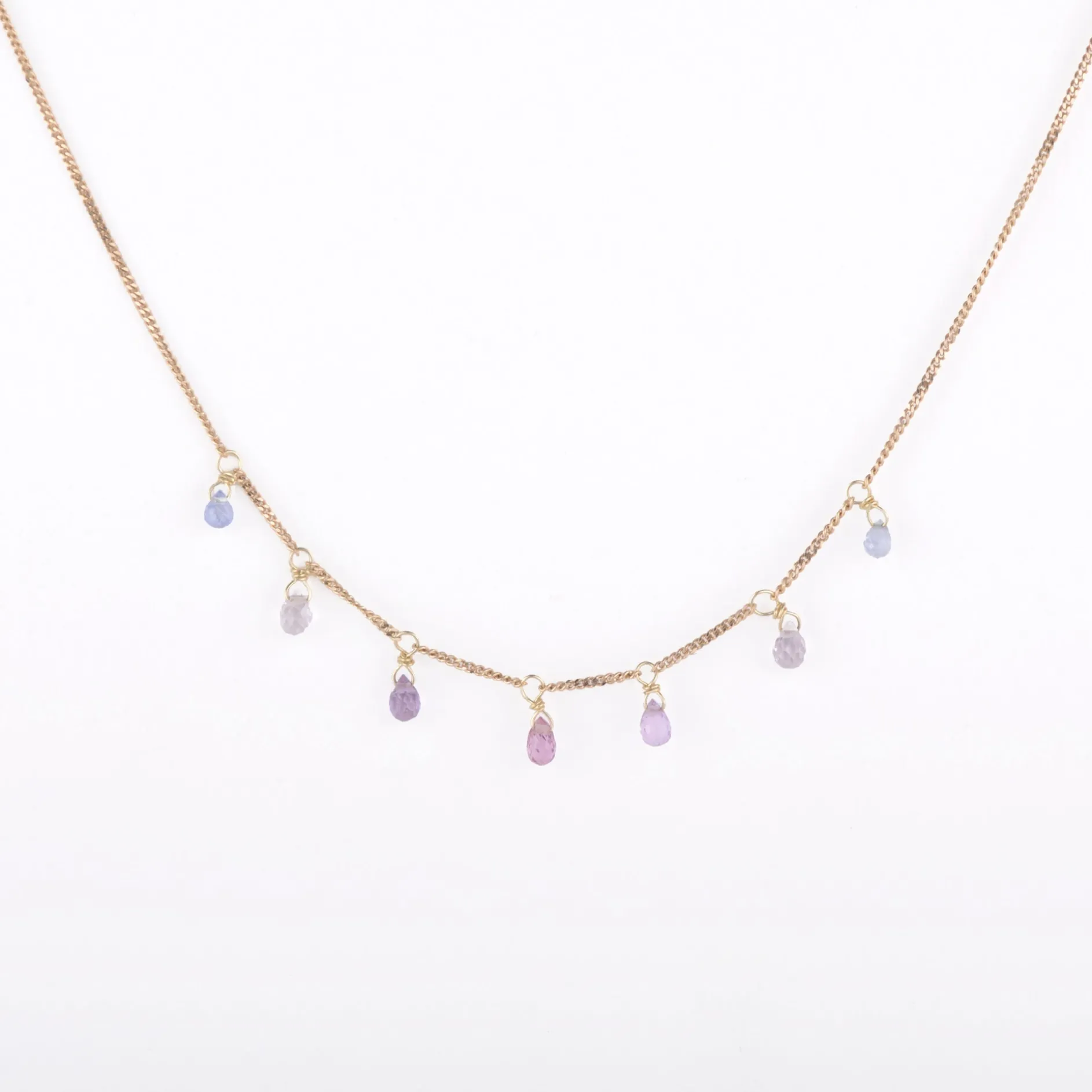 Ketting 14k sapphire blossoms