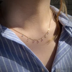 Ketting 14k sapphire blossoms