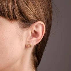 Oorbellen flat pearl small