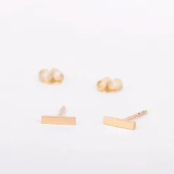 Oorbellen 14k gold bar