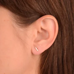 Oorbellen 14k gold bar