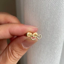 Oorbellen 14k heart