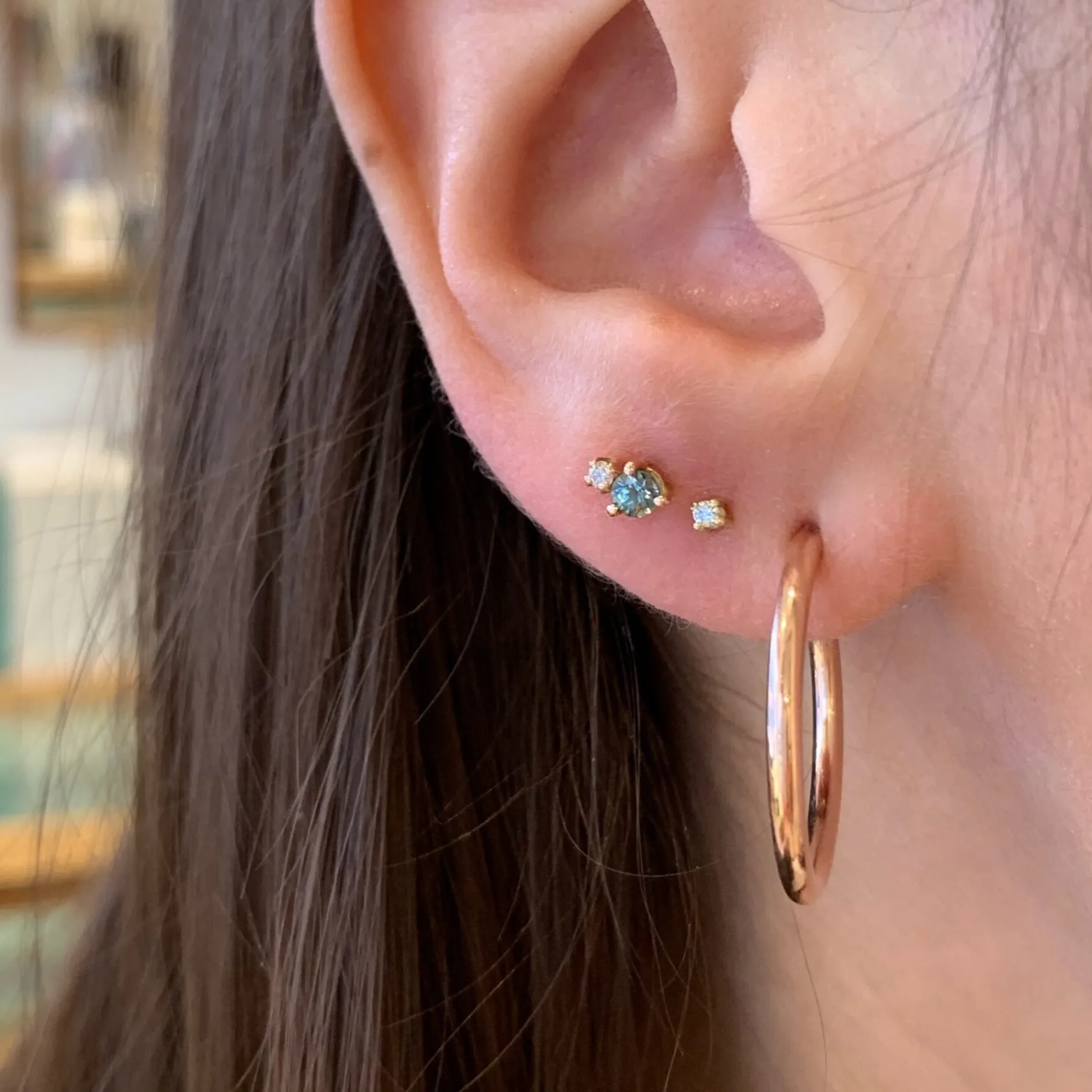 Oorbellen 14k sparkle indigo