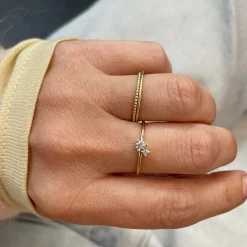 Ring 14k diamond duo