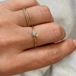 Ring 14k diamond duo