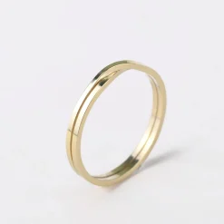 Ring 14k double stripe