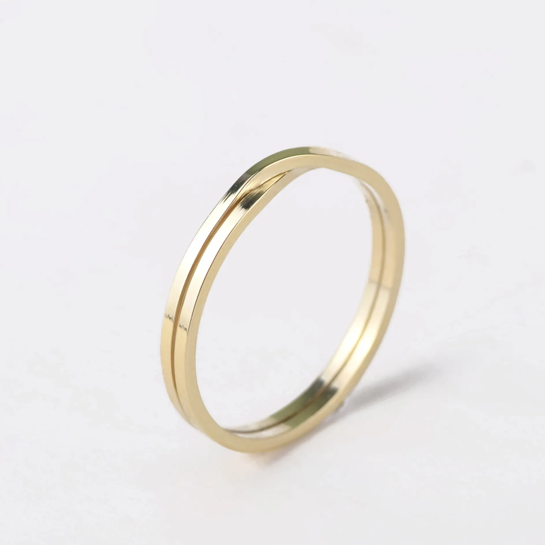 Ring 14k double stripe