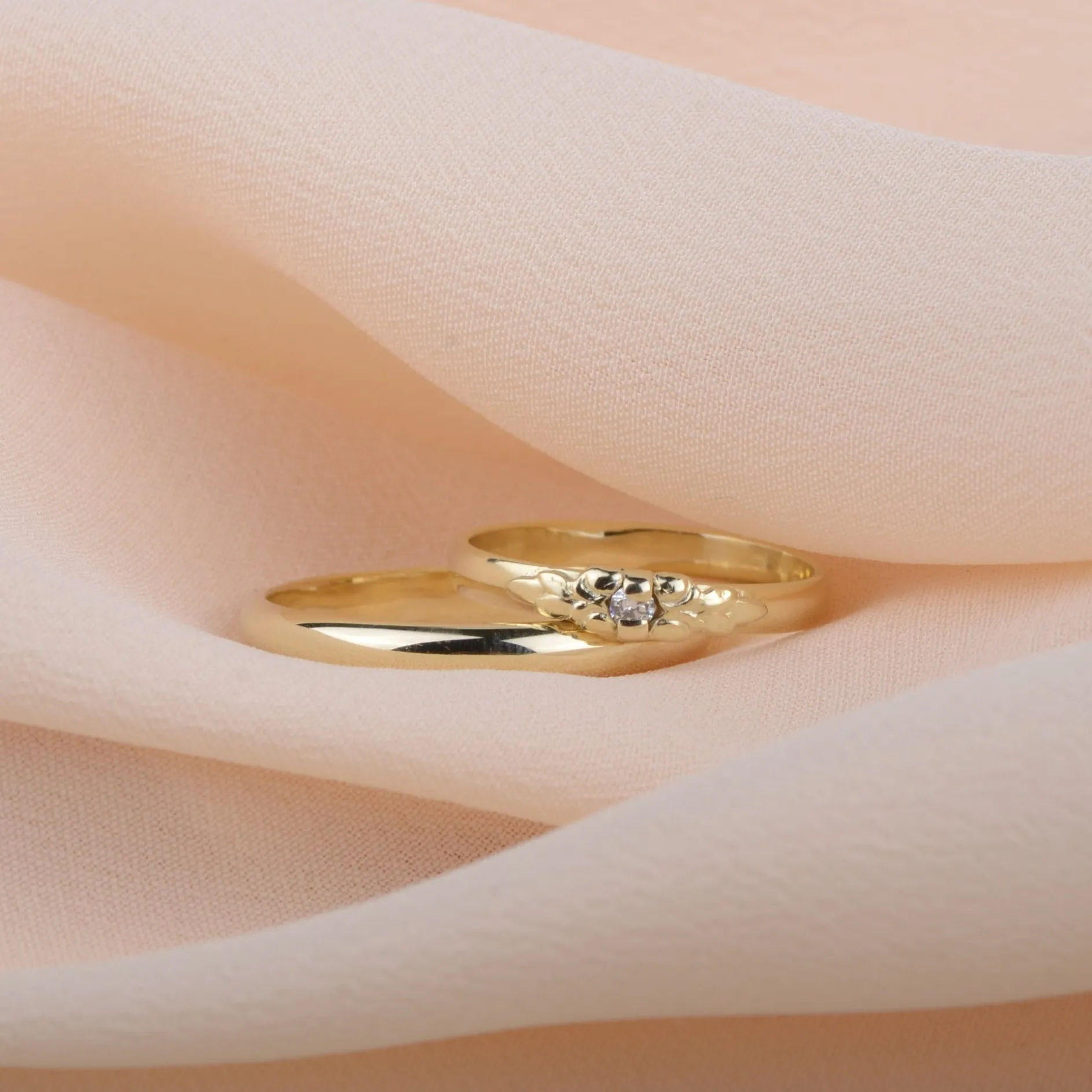 Ring 14k flower diamond