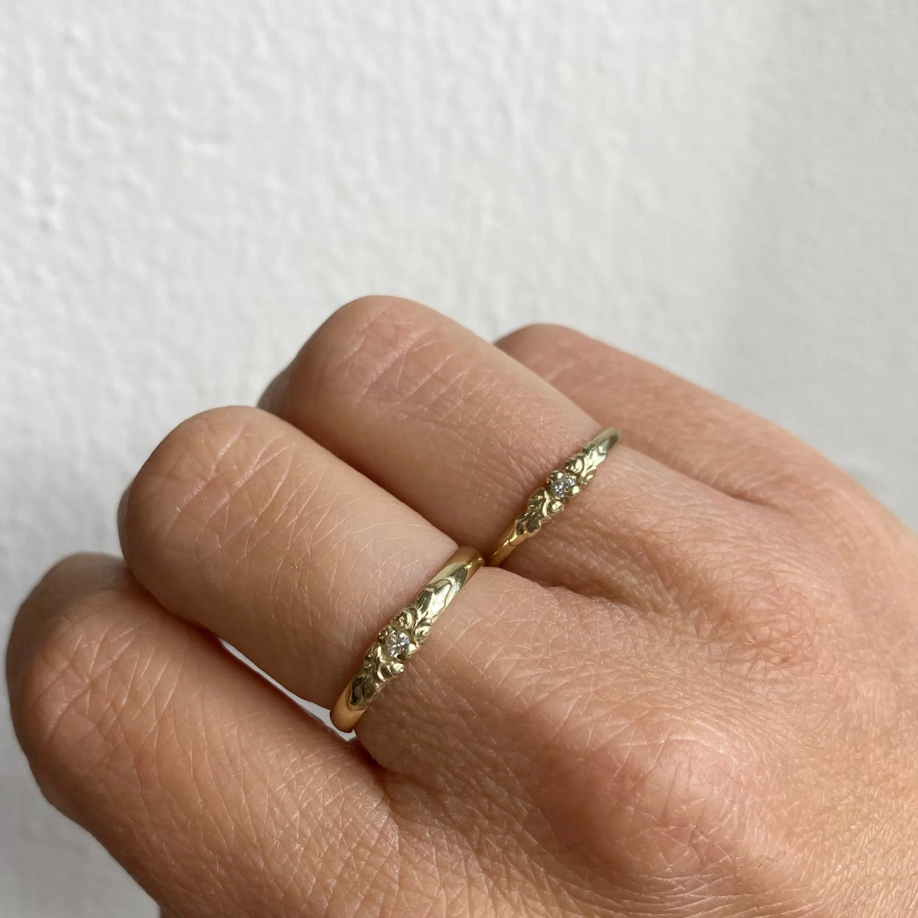 Ring 14k flower diamond